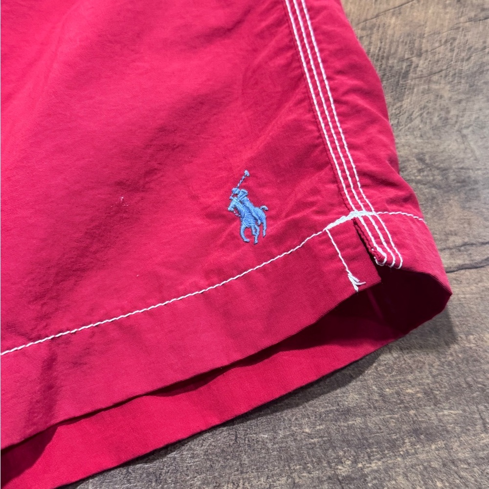 Vintage Polo Ralph Lauren Lined‎ Swim Trunks Board Shorts Red  Pockets Mens XXL - Picture 3 of 11